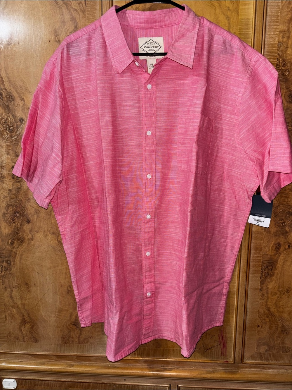 Men’s Pink Short-Sleeve Button-Up Shirt size XXL